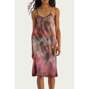 NEW HALEY SOLAR tie-dyed silk charmeuse slip dress in multi